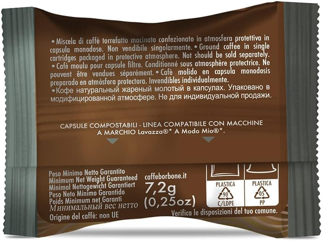 Caffè Borbone Don Carlo, Schwarze Kaffeemischung - 50 Kapseln - Compatibel met Lavazza®* A Modo Mio®* Haushalts-Espressomaschinen