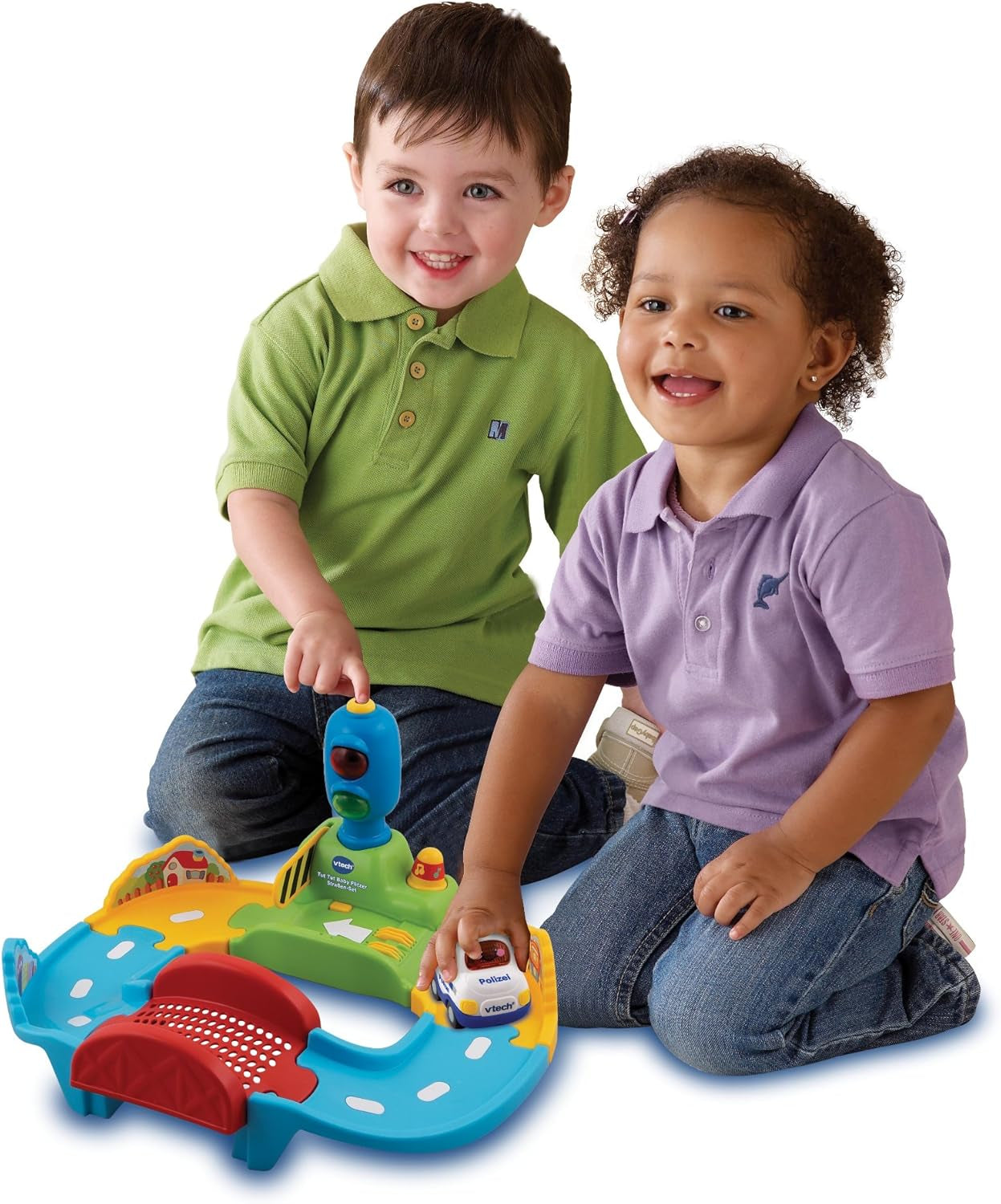 Baby 80-127804 - TUT TUT Baby Speedster - Road Set & 80-517004 TUT TUT Baby Speedster Ambulancespeelgoed voor kinderen, veelkleurig Bebe Toys Naty Shop