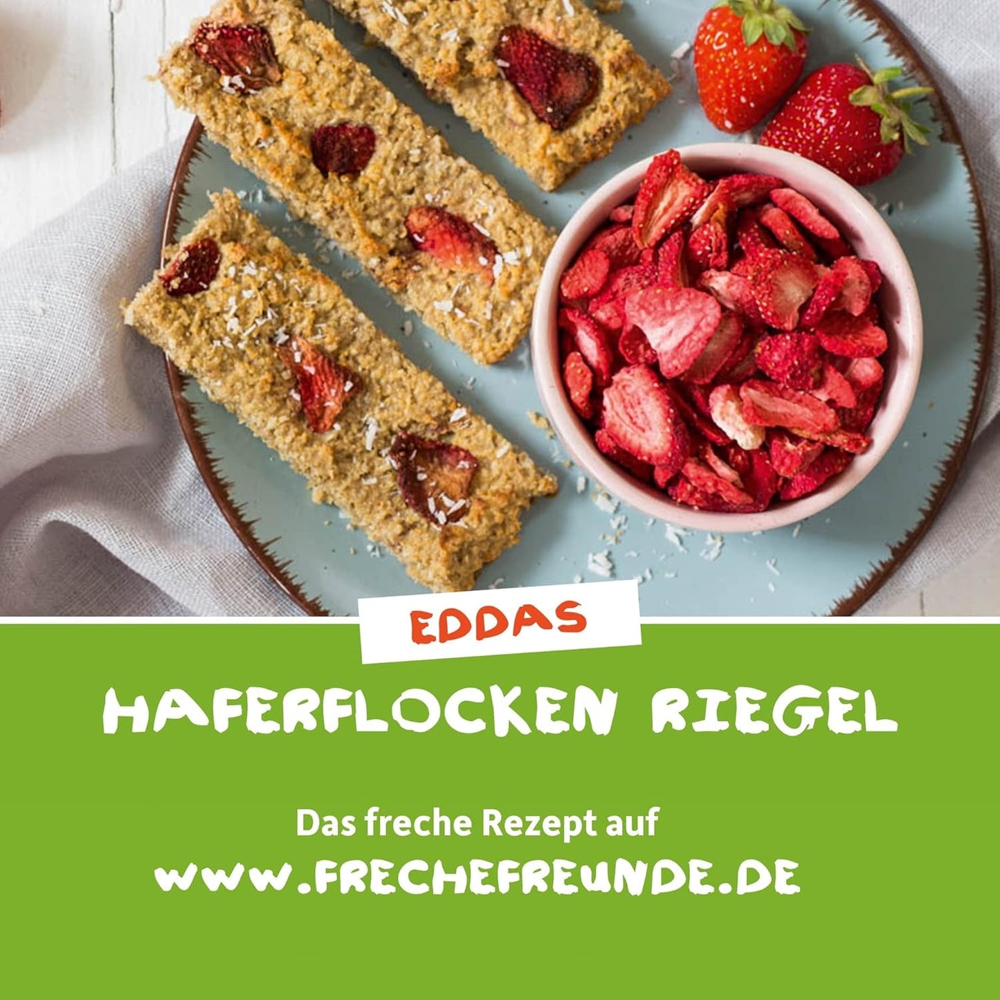 FRECHE FREUNDE Biologische aardbeienfruitchips, gevriesdroogde fruitchips, natuurlijk gesneden gedroogd fruit zonder toegevoegde suiker, veganistisch, lactosevrij, glutenvrij, verpakking van 12 (12 x 12 g)