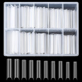200 stuks valse nageltips, acryl kunstmatige nageltips, Franse valse nageltips, extra lange rechte vierkante duidelijke valse nageltips voor doe-het-zelf nagelsalons