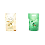 LINDOR witte chocoladebolletjes, 1 kg en LINDOR | Hersluitbare zak van 1 kg | ca. 80 melkchocoladebolletjes met muntvulling | Bulkverpakking, pralinegeschenk, chocoladegeschenk