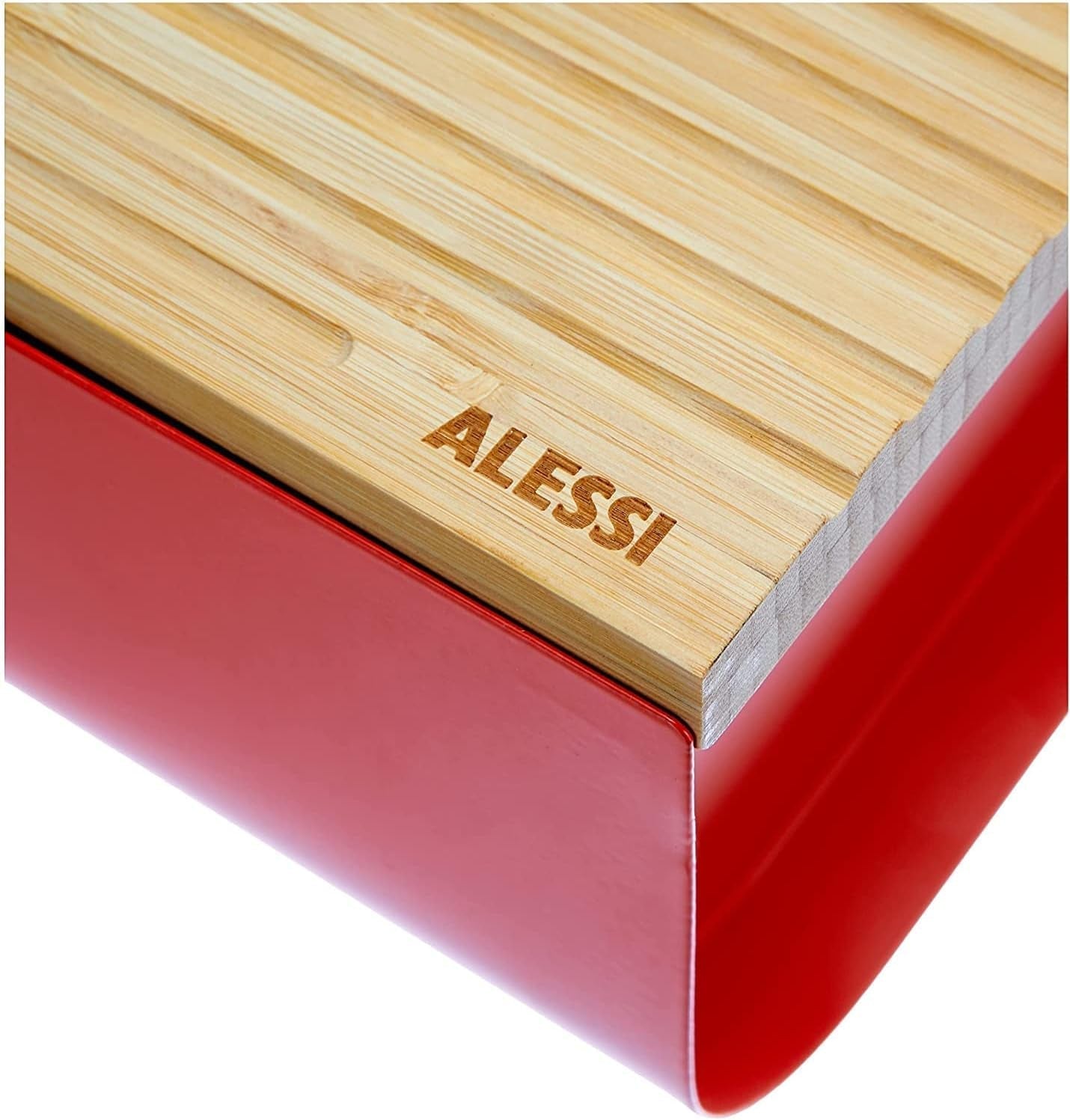 Alessi Mattina BG03 WG - Roestvrijstalen broodmand met epoxyhars en bamboehout, warmgrijs Voedselbewaardozen Naty Shop