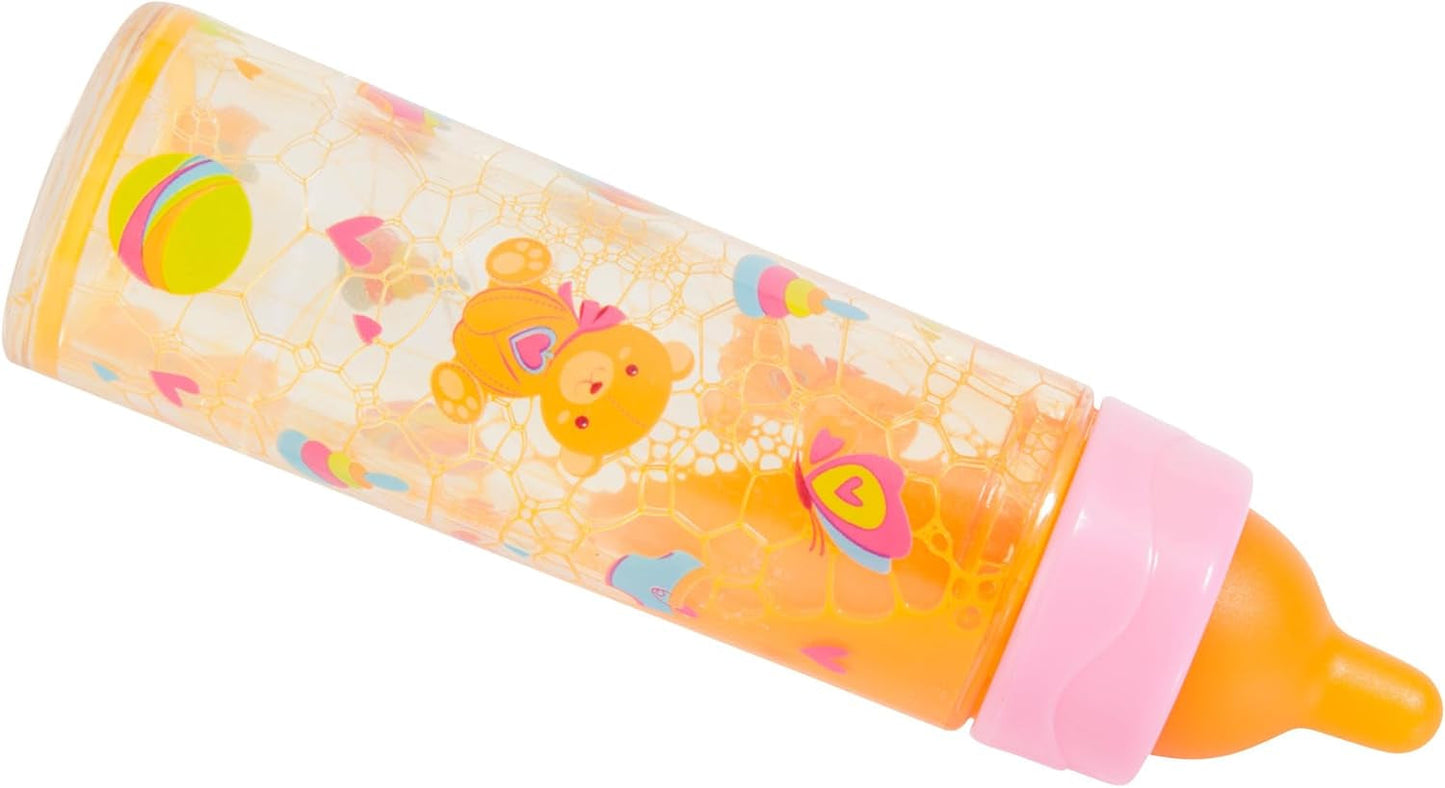 Bayer Design 79201AE Magische fles, melkfles, drinkfles, poppenaccessoire, wit en oranje