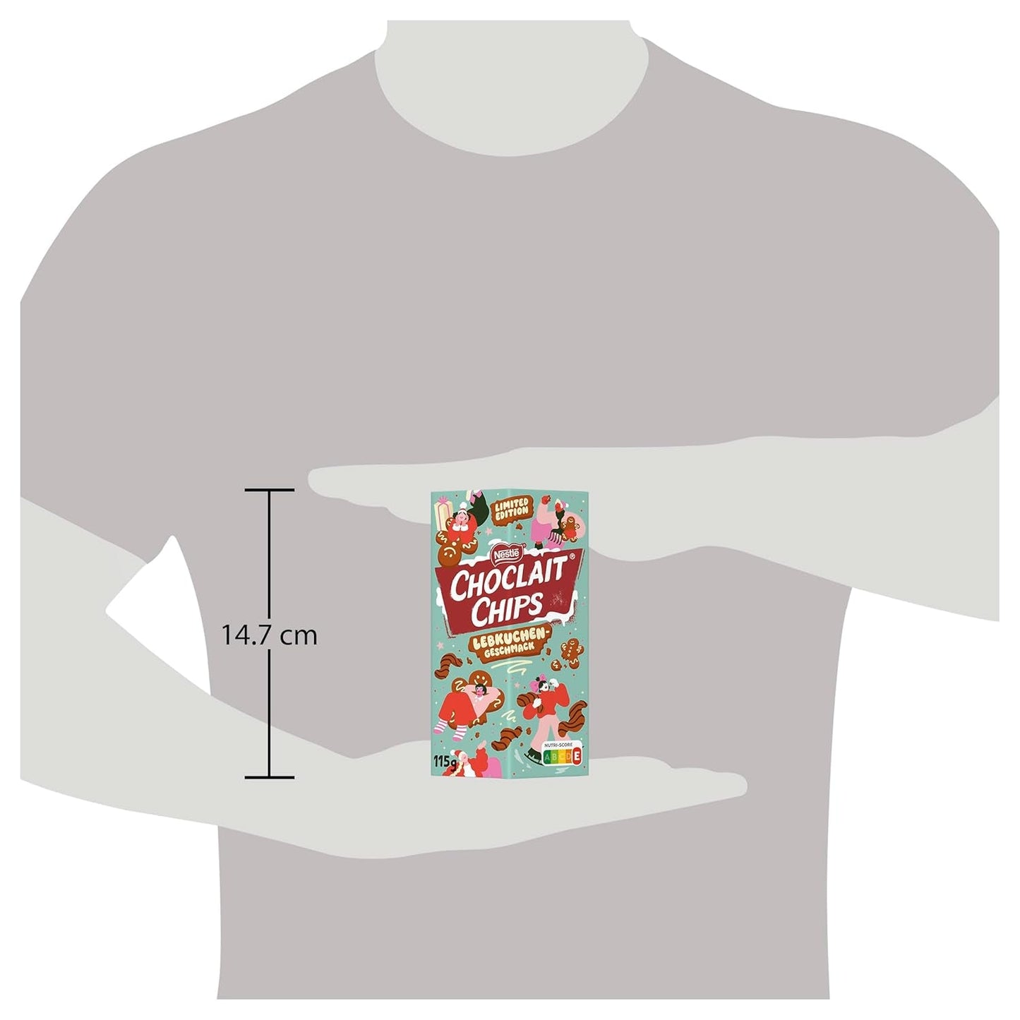 Nestlé Gingerbread, een heerlijk en knapperig tussendoortje met peperkoeksmaak, omhuld met melkchocolade en verfijnd met decoratieve strepen van pure chocolade, 1 pakje (1 x 115 g)