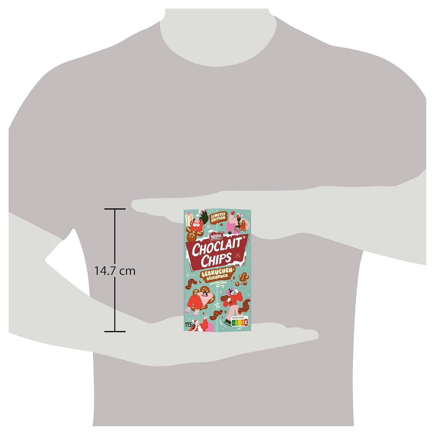 Nestlé Gingerbread, een heerlijk en knapperig tussendoortje met peperkoeksmaak, omhuld met melkchocolade en verfijnd met decoratieve strepen van pure chocolade, 1 pakje (1 x 115 g)