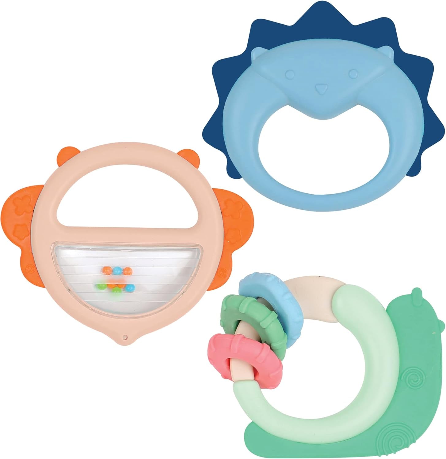 LUDI - Planet Bell - Babyspeelgoed - Vanaf 3 maanden - Levendige kleuren, verschillende texturen en originele vorm - Bevordert de fijne motoriek en behendigheid Bebe Naty Shop Trio Bell Toy