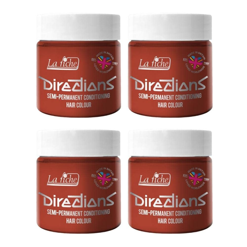 Directions semi-permanente haarkleuring 100 ml doos 4 pack (Pillarbox Red) Naty Shop Flame haarverf 100 Ml (verpakking van 4)