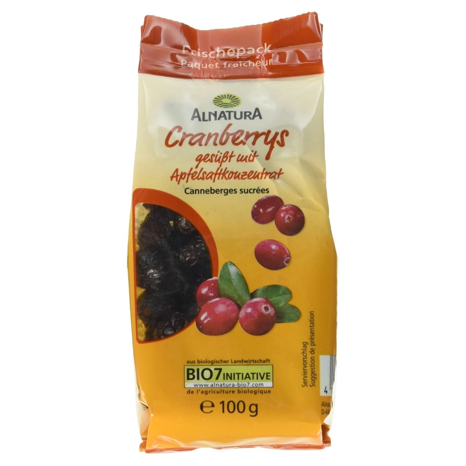 Biologische veenbessen, 100 gram Naty Shop gedehydrateerde producten