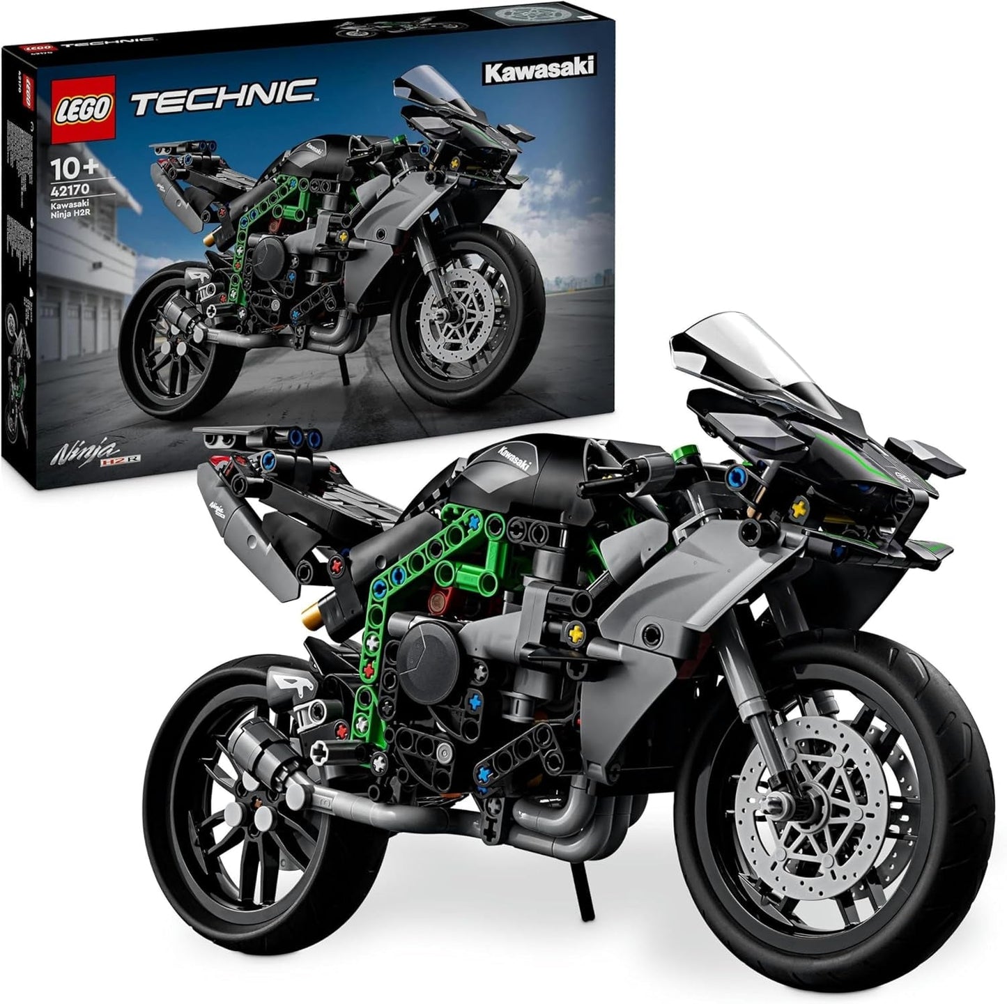 LEGO Technic Kawasaki Ninja H2R Motor, verjaardagscadeau voor kinderen en volwassenen, decoratie, speelgoed, model voor jongens en meisjes vanaf 10 jaar 42170 Bouwsets Bekijk de LEGO-Store Single