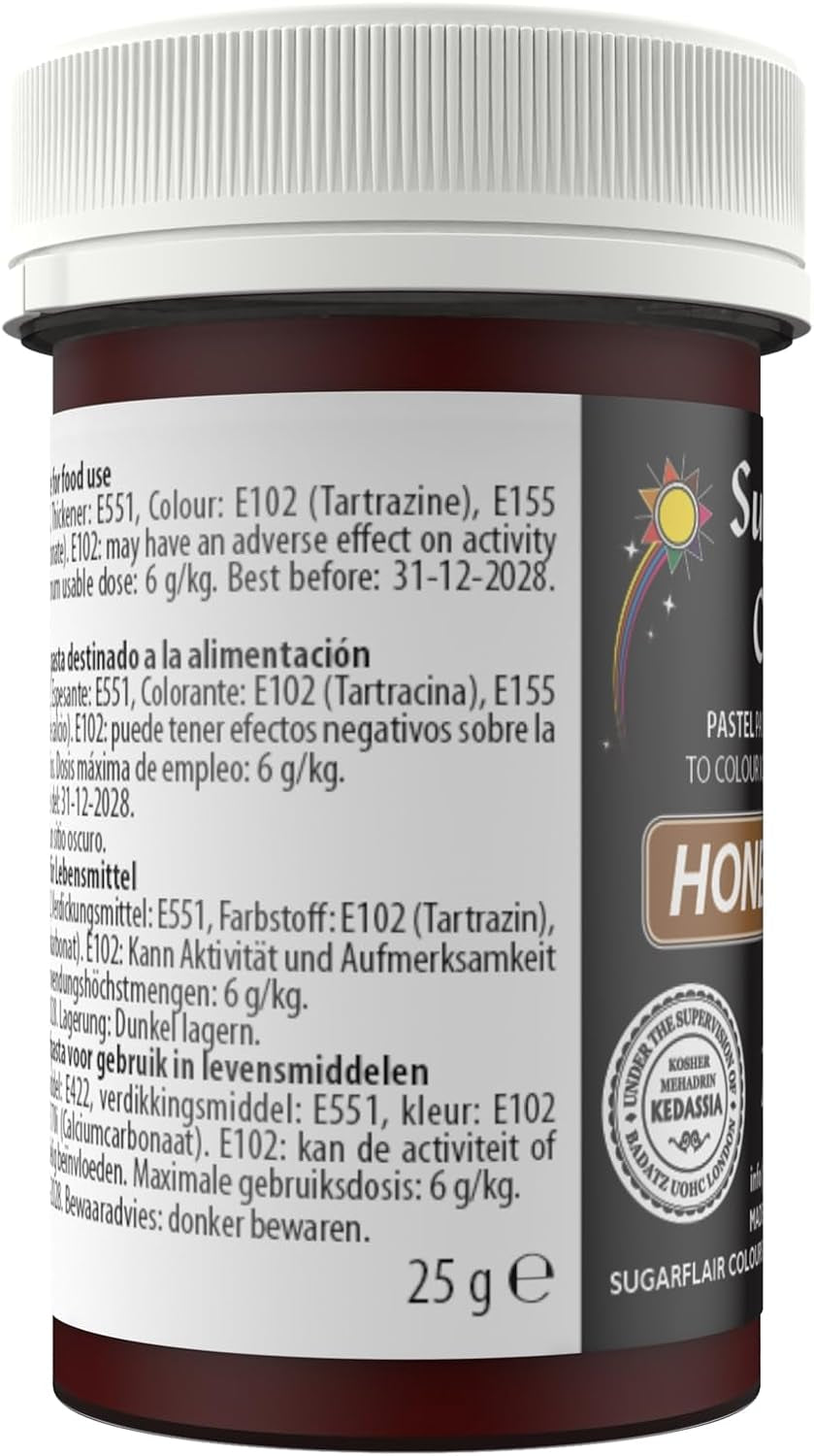 Sugarflair pasta-voedselkleuring, pastelkleur Honey Gold, pasta-voedselkleuring voor fondant en marsepein, Spectral geconcentreerde kleuren - 25 g