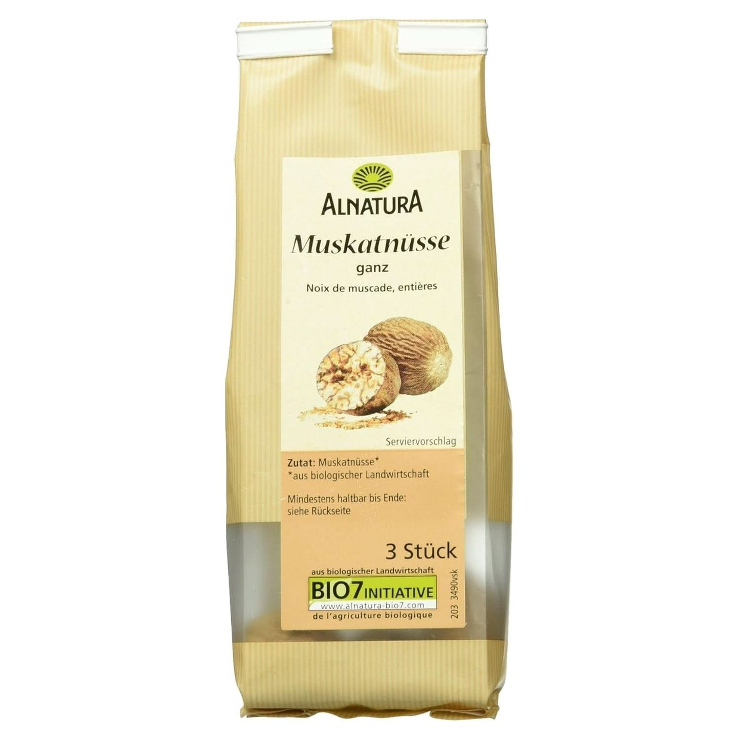Hele Biologische Nootmuskaat 3 Stuks Naty Shop Kruiden