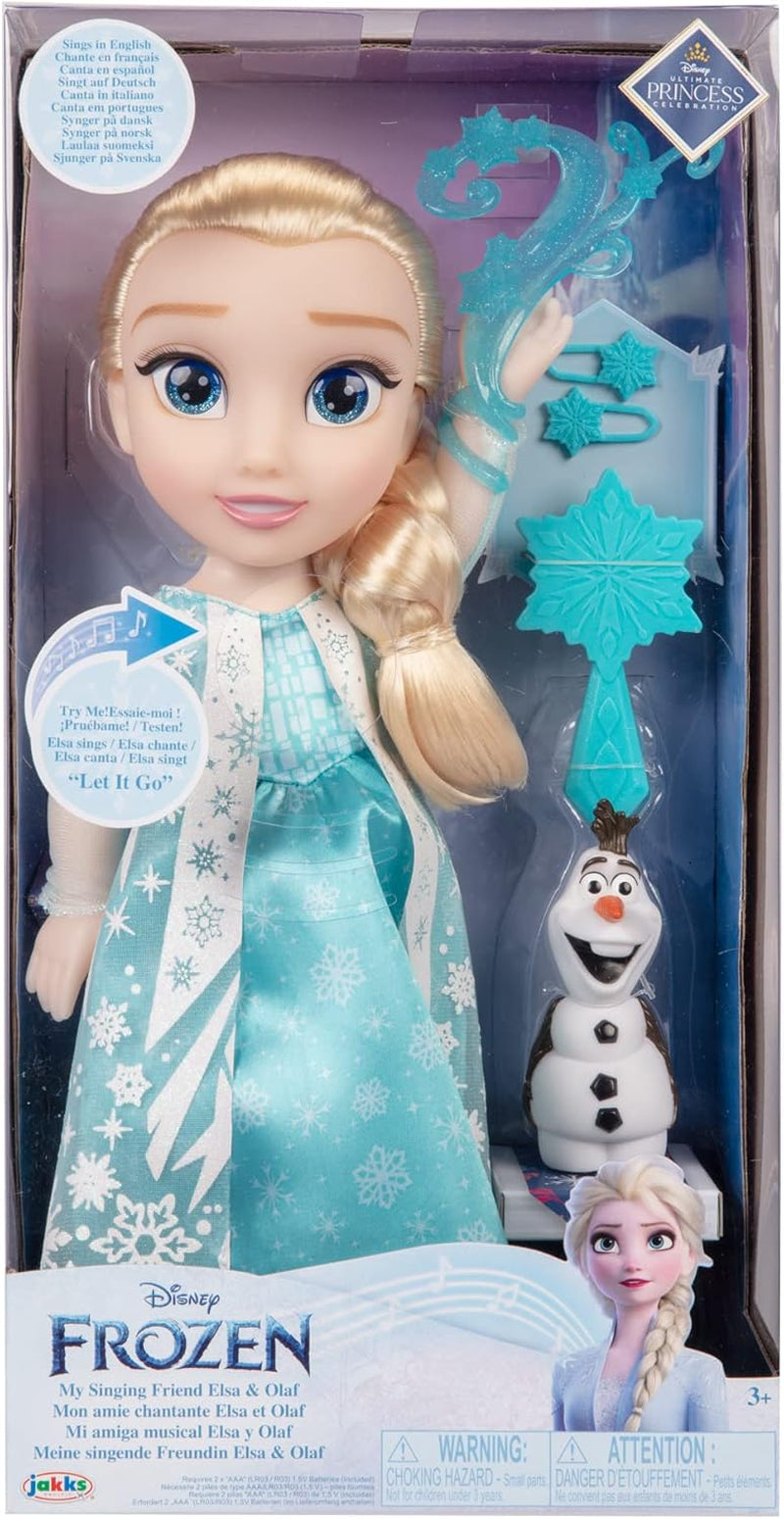 Disney Die Eiskönigin - Frozen - Zingende ELSA pop 35 cm, zingt "Let It Go", inclusief accessoires voor extra plezier, perfect voor meisjes vanaf 3 jaar, 225306, Türkis