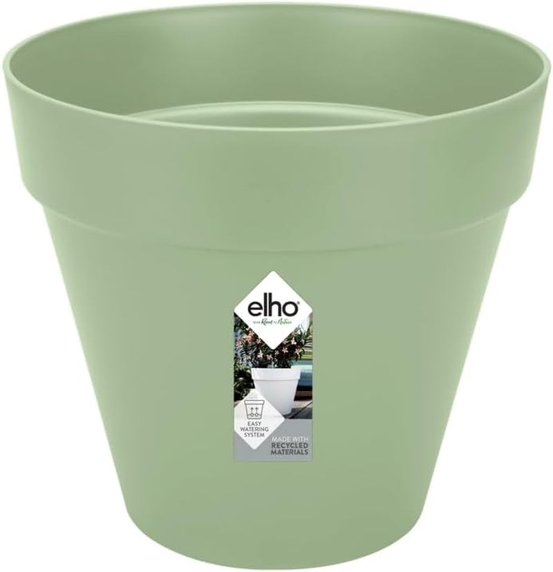 elho Loft Urban Round 40 - Bloempotten voor buiten - 100% gerecycled plastic - Ø 38,5 x H 35,3 cm - Geel/Oker