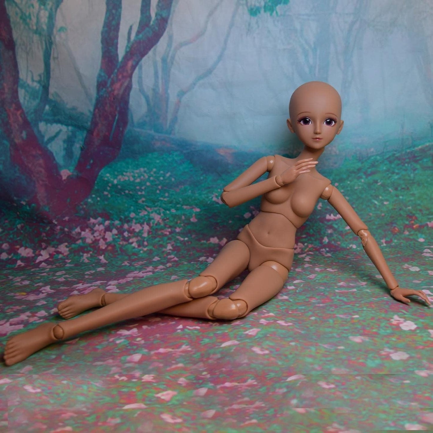 1/3 BJD Pop Zwart Bruine Huid Pop Lichaam 60cm 24 Inch Kogelgewricht SD Poppen Beweegbare Gewrichten PVC DIY (Alexia)