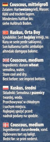 Couscous – Lichte en luchtige couscous met een lichte nootachtige smaak – Een typische Noord-Afrikaanse specialiteit – 1 x 500 g