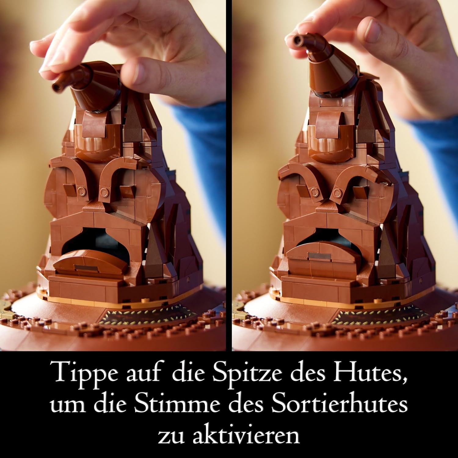 LEGO Harry Potter Pratende Hoed Zweinstein Model Film voor volwassenen Cadeau voor dames Heren Moeder Vader met 31 willekeurige geluidscombinaties Sorteert je in je Zweinsteinhuis 76429 Bouwsets Bekijk de LEGO-Store