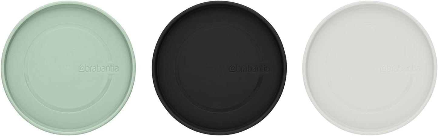 Brabantia - Stapelbare Glazen Container met Deksel - Set van 3 - Voedselopslag - Houdt Voedsel Langer Vers - Siliconen Afdichting - Vaatwasmachinebestendig - Donkergrijs/Lichtgrijs/Jadegroen - 0,3L/0,6L/1,1L Voedselbewaardozen Naty Shop