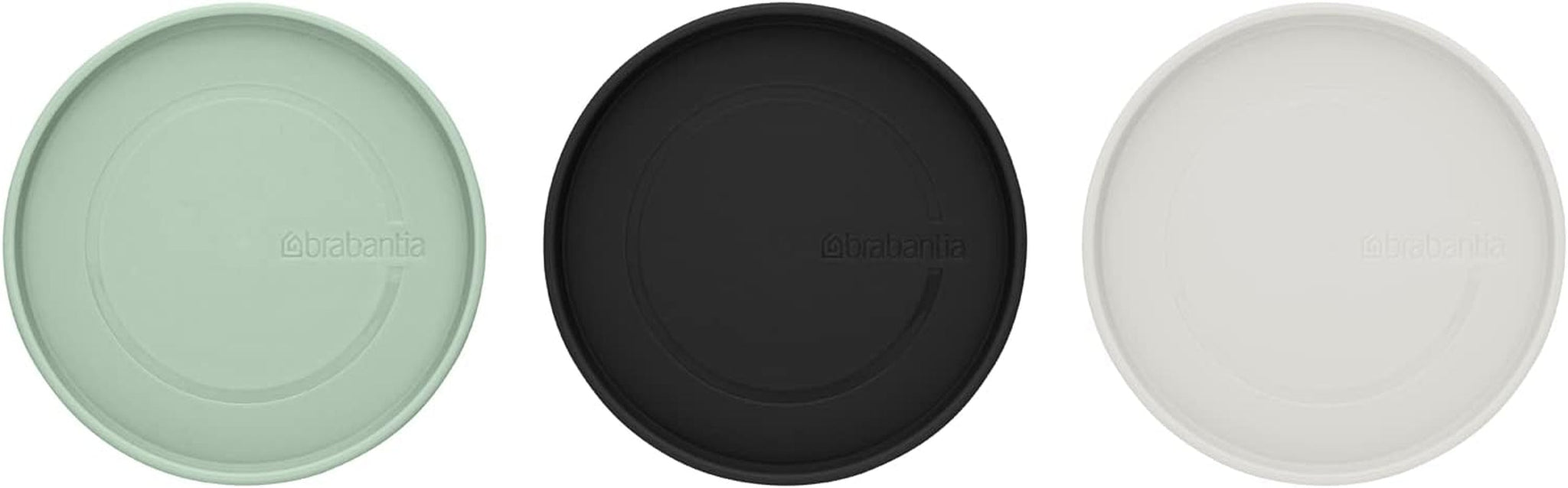 Brabantia - Stapelbare Glazen Container met Deksel - Set van 3 - Voedselopslag - Houdt Voedsel Langer Vers - Siliconen Afdichting - Vaatwasmachinebestendig - Donkergrijs/Lichtgrijs/Jadegroen - 0,3L/0,6L/1,1L Voedselbewaardozen Naty Shop