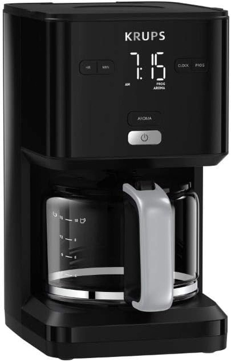 Krups Smart'n Light koffiemachine met timer, voor 1,25 liter filterkoffie, warmhoudfunctie, automatische uitschakeling, zwart, KM600810
