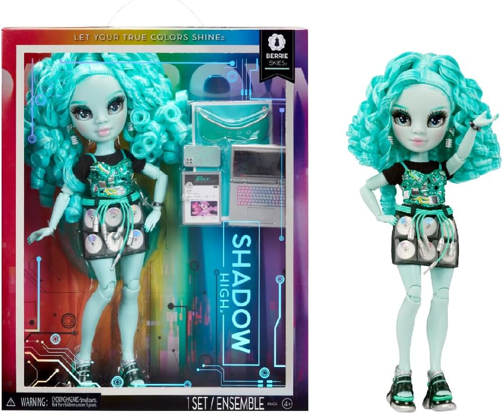 Rainbow High Shadow High Series 3 - Berrie Skies - Groene modepop - Modieuze outfit en meer dan 10 kleurrijke speelaccessoires - Ideaal voor 4-12-jarigen en verzamelaars