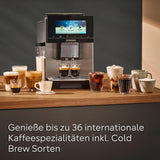 Siemens EQ900 automatische espressomachine, groot TFT-kleurenscherm, 2 bonencontainers, 36 warme en koude dranken, koude koffie, superstil, tweekopsfunctie, app-bediening, roestvrij staal, TQ907D03