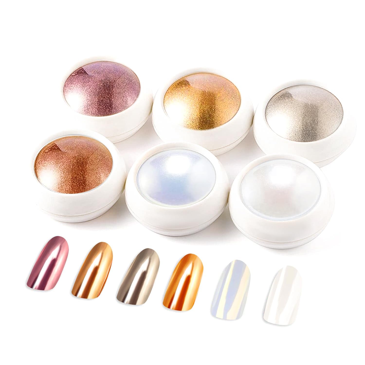 BISHENGYF Rose Gold Chrome Nail PowderNeue Upgrade Grosse Kapazitä Chrom PulverSuper-spiegeleffect Metall Mirror Chrome Powder – Neon Glassy Pearl Effect Glitter Nagelkunst Poeder voor DIY Salon