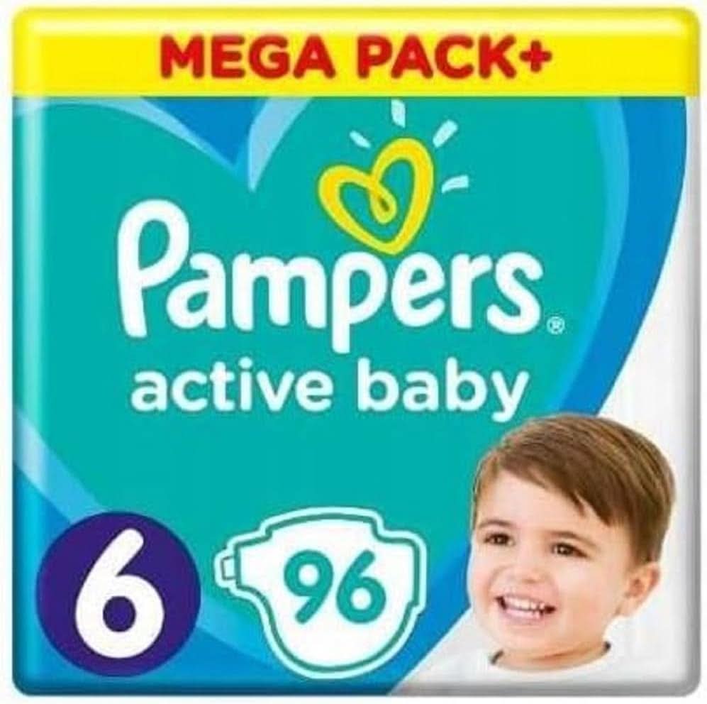 Pampers Luier Maat 6 (13-18Kg), Actieve Babyluier, 96 Stück, Durchlaufschutz Ganztägig Naty Shop