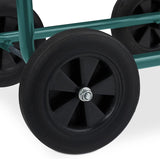 Relaxdays Slangenwagen Tot 60m 4 Massief Rubberen Banden Klikkoppeling Metalen Slanghaspel Slangdispenser Groen