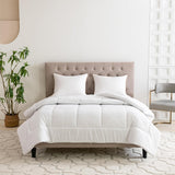 Good Nite eenpersoonsbed beddengoedset, 15 Tog, winterwarmte, eenpersoonsbed, zacht polyester, holle vezels, witte lakens met hoekstroken, machinewasbaar (wit, 15 Tog, 130 x 150 cm) Naty Shop Quilts & Quilts
