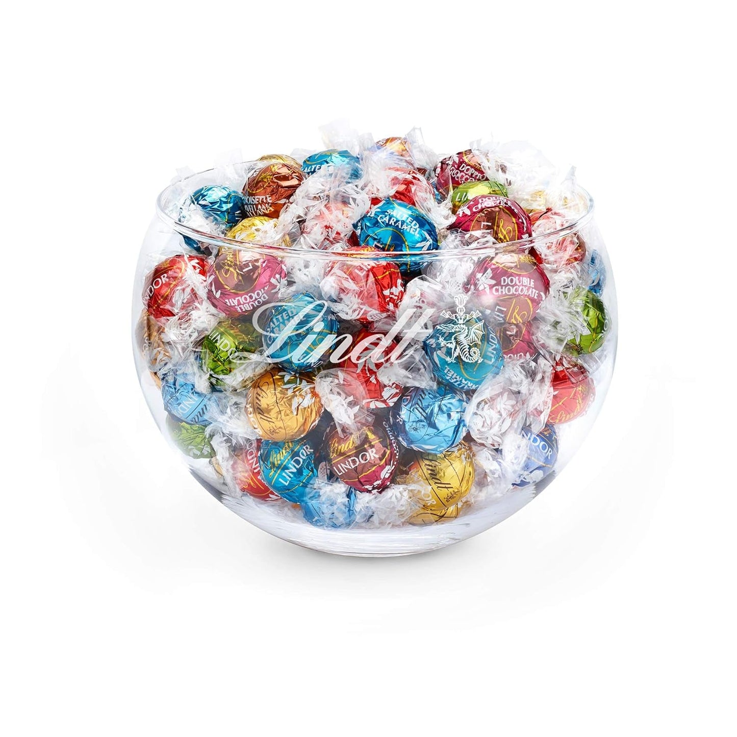 Chocolademix LINDOR | 1371 gram | Ongeveer. 109 bolletjes: Klassieke mix voor melkchocoladebolletjes en LINDOR | Ongeveer. 80 chocoladebolletjes (melk, wit, puur 60%, hazelnoot) | Grootverpakking, 1 kg