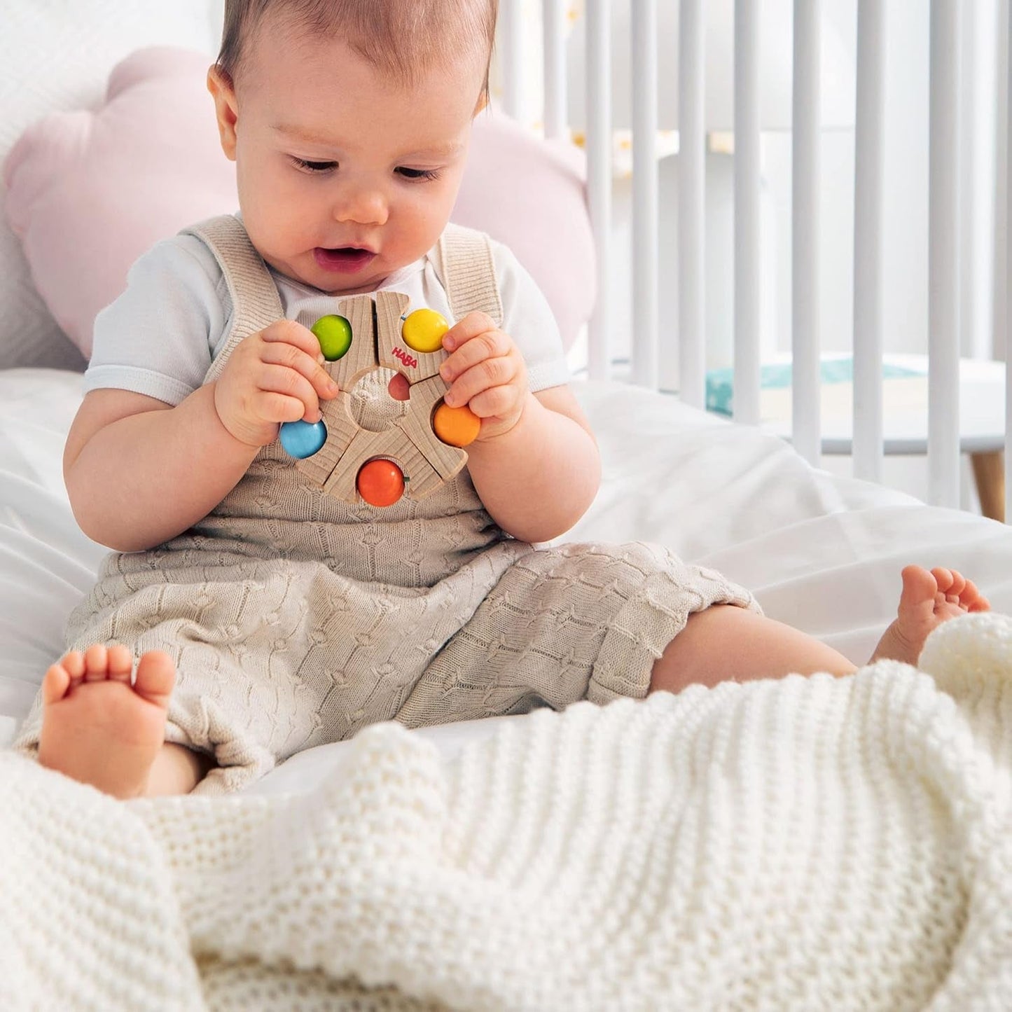 HABA 306692 - Vangspeelgoed met kogelwiel, Vangspeelgoed vanaf 6 maanden, Made in Germany, Kleurrijk Bebe Toys Naty Shop