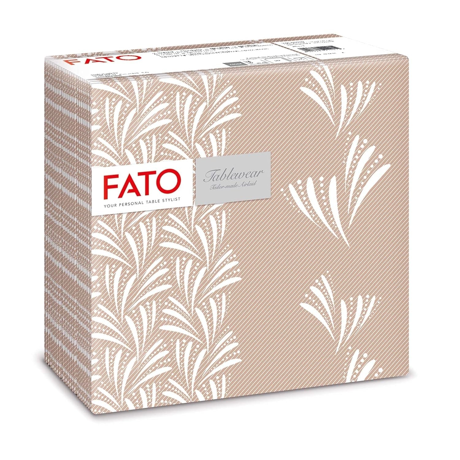Fato - Droogpapieren servetten, airlaid, textieleffect, verpakking van 50 servetten, 40X40 gevouwen in 4-formaat, Tropicana Decor