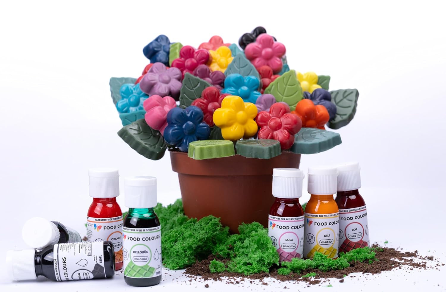 Voedingskleurstof OS-LC DONKERGROEN 18 ml Voedingskleurstof voor witte chocolade, pralines, crèmes, vette gebakjes, decoraties voor cakes en taarten