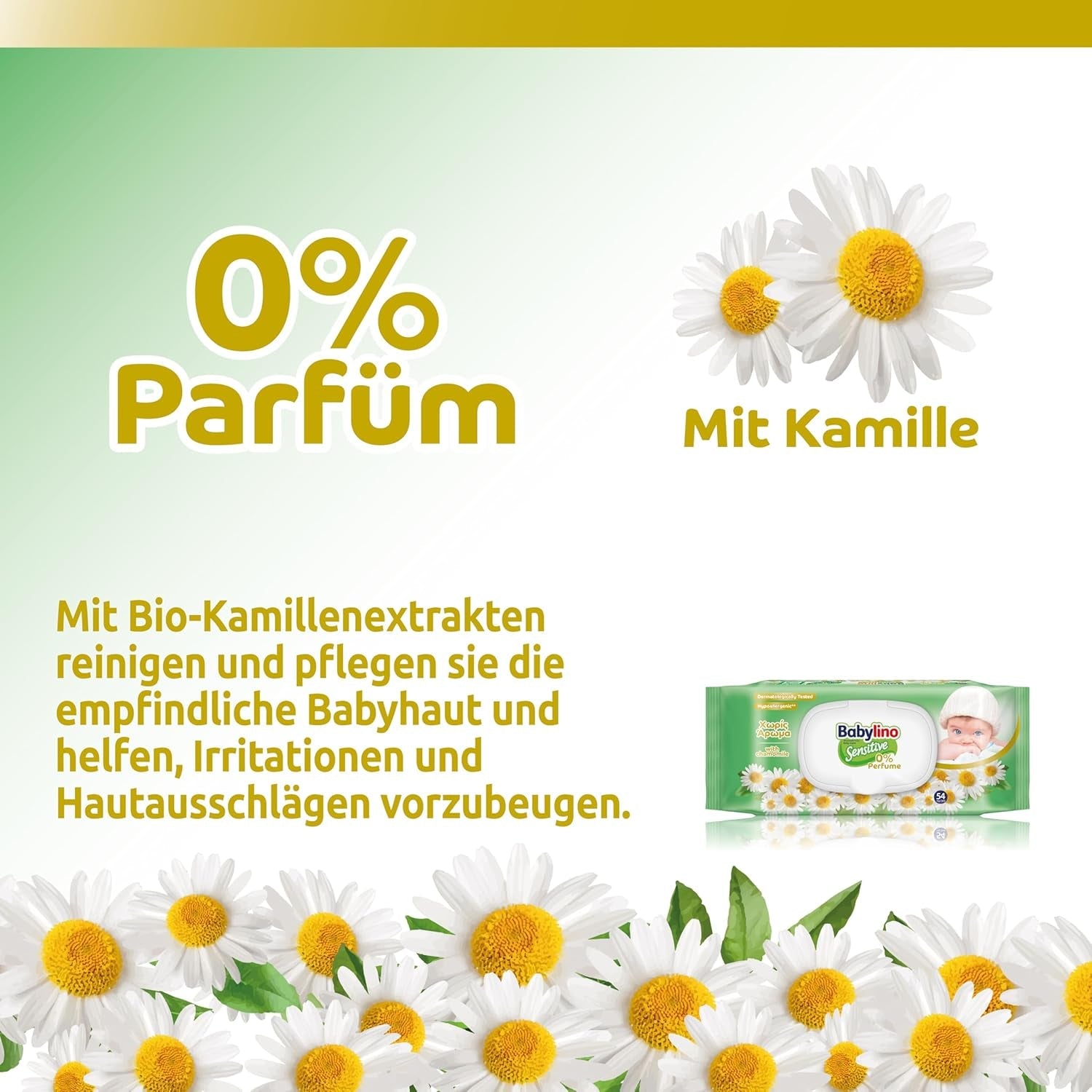 Gevoelige babydoekjes, 0% geur, 98% natuurlijke formule die de pH-balans van de huid herstelt, frisheidszegel, 54 doekjes