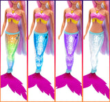Simba Steffi Love Mermaiserende zeemeerminpop met regenbooglichtfunctie, extra lang haar, dolfijnfiguur en haarclips, 39 cm hoog, Try-Me-functie, vanaf 3 jaar