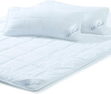 Aqua-Textil Soft Touch Set voor kinderen Dekbed 100 X 135 Cm 250G en 350G met kussen 40 X 60 Cm 150G Dekbed 4 seizoenen Klimaatbeheersing Oeko-Tex Dekbedden en dekbedden Naty Shop 200X200 Cm + 2X 40X80 Cm Zomer