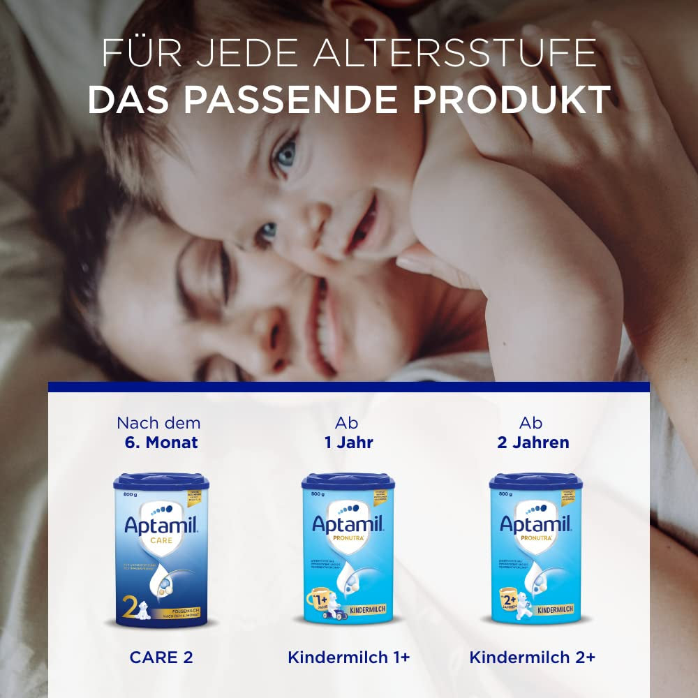 Aptamil Care 2 - Opvolgmelk na 6 maanden, met Omega 3 en 6, DHA en ARA, palmolievrij, babyvoeding, melkpoeder, 1 x 800 g (pak van 6)