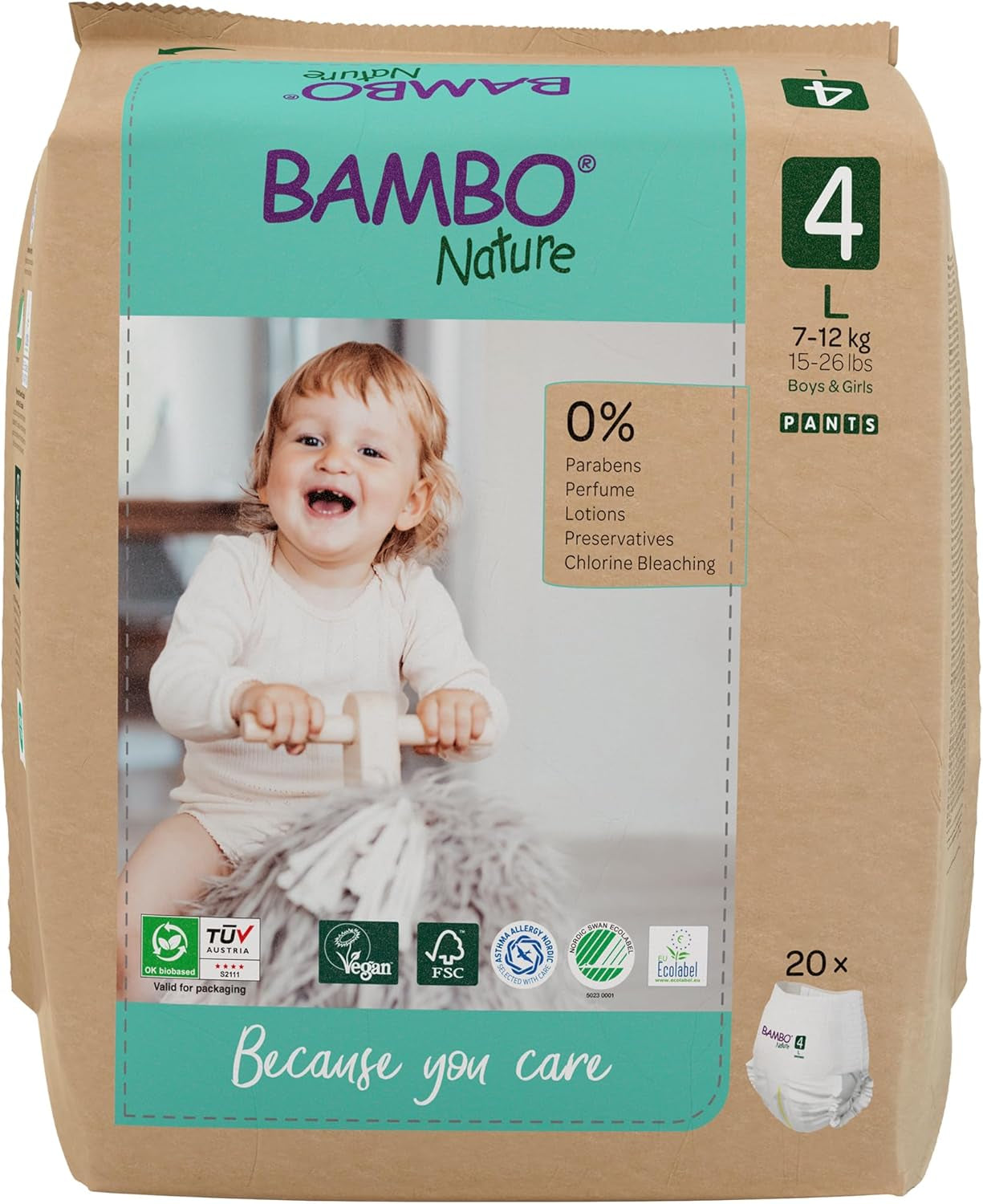 Bambo Nature Babyluiers, maat 6 (15+ kg) - Maandelijkse doos van 90 | Babyluiers met verbeterde lekbescherming | Maximaal comfort en vrijheid voor actieve kinderen | Dermatologisch geteste luiers