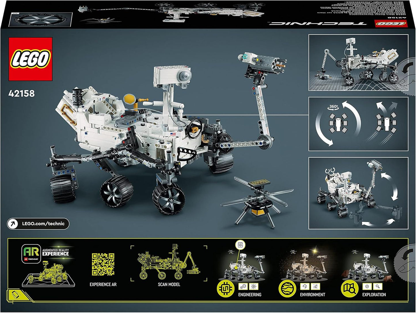 LEGO Space Toy Set 42158 Technic NASA Mars Rover Perserverance met Ar-app, Science-bouwspeelgoed voor meisjes en jongens 10+ bouwsets Bekijk de LEGO-Store