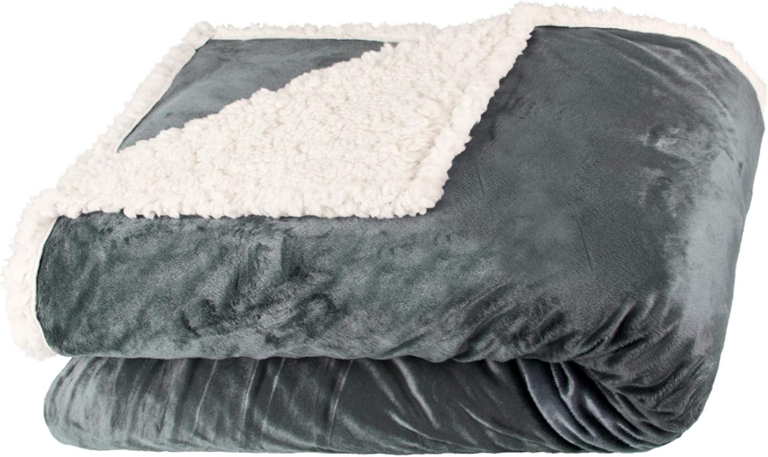 Aqua-Textil Pluizige knuffeldeken 150 X 200 Cm Grijs Wit Melange Pluche TV-deken Sprei Sherpa Fleece Oeko-Tex Ottawa Bedden en Dekens Besuche den aqua-textil-Store Grijs Wit Nicki Comfortabele deken 150 X 200 Cm