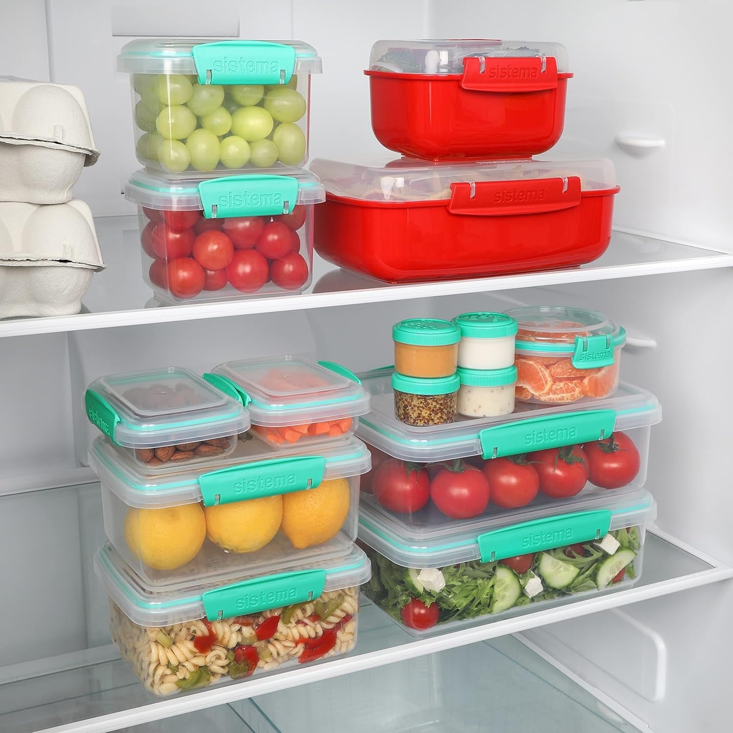 Bewaarcontainer KLIP IT-systeem, verpakking van 6 Naty Shop voedselbewaardozen