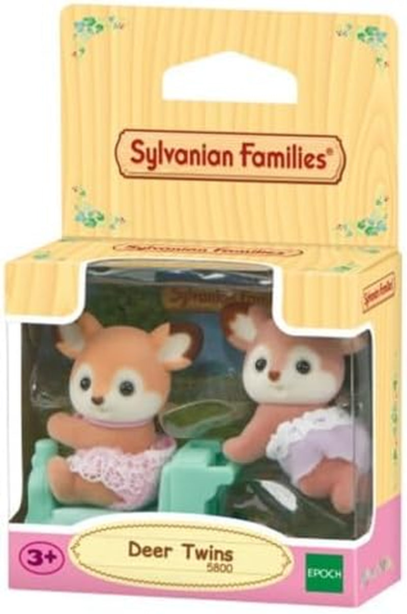 Sylvanian Families 5800 Deer Twins, speelset met dierenfiguren, bosdierenfiguren, speelgoed voor kinderen vanaf 3 jaar