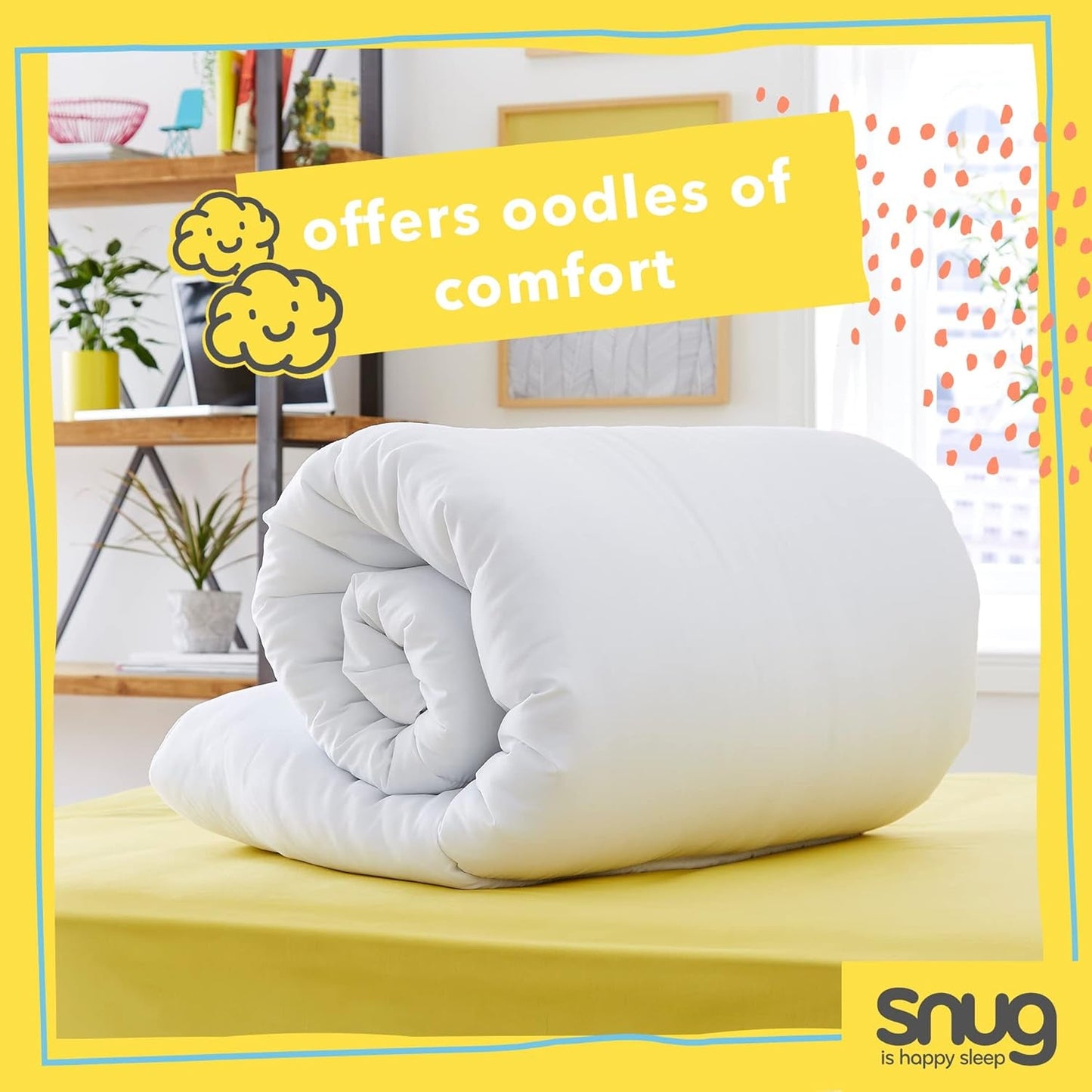 Just Right Snug dekbed, 10,5 tog, holle vezel, wit, tweepersoonsbed Dekbedden en dekbedden Naty Shop