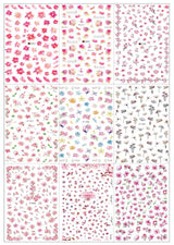 JMEOWIO Nagelsticker Frühling Blume 9 Blatt Nagelaufkleber Selbstklebend Rosa Blüte Nail Art Sticker Decoratie Nageldesign Zubehör