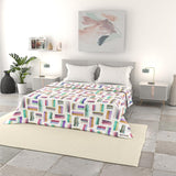 Italiaans beddengoed basic zomerdekbed, bedrukte microvezel, 250X240Cm, cirkel Quilts en quilts Naty Shop Meerkleurig 250X240Cm