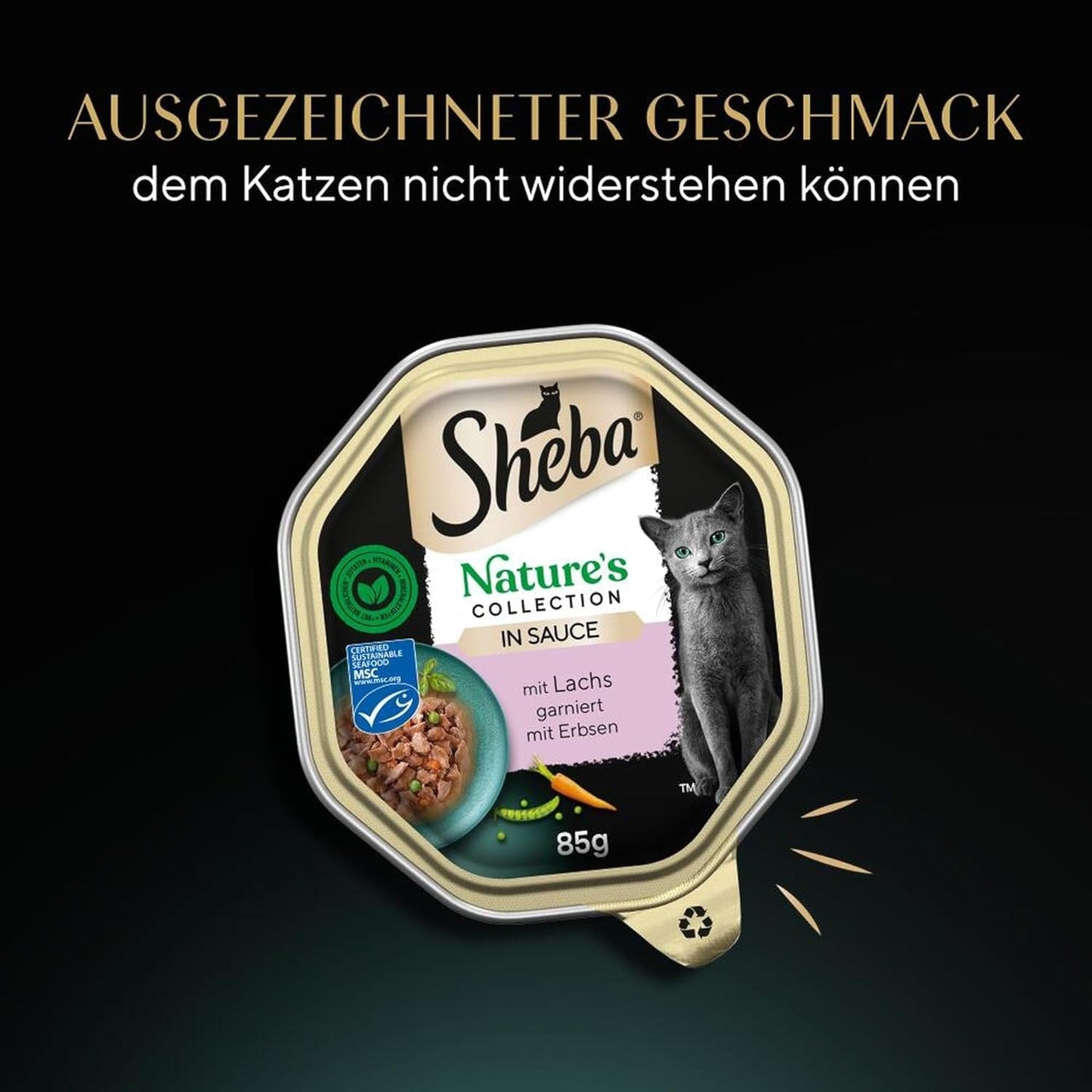 SHEBA Natvoer voor katten, Nature's Collection in zalmsaus, 2 x 11 x 85 g