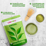 Lebepur BIO Matcha Poeder 100G - Premium Kwaliteit uit Japan Geen Additieven - 100% Pure Groene Thee Poeder voor Matcha Latte, Matcha Thee, Groene Thee, Smoothie - Japanse Groene Thee