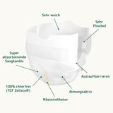 Bambo Nature Luiers voor baby's, maat 0 (1-3 kg), 144 stuks, maanddoos | Premium luiers met verbeterde lekbescherming | Ultiem comfort en vrijheid voor pasgeborenen | Dermatologisch geteste luiers