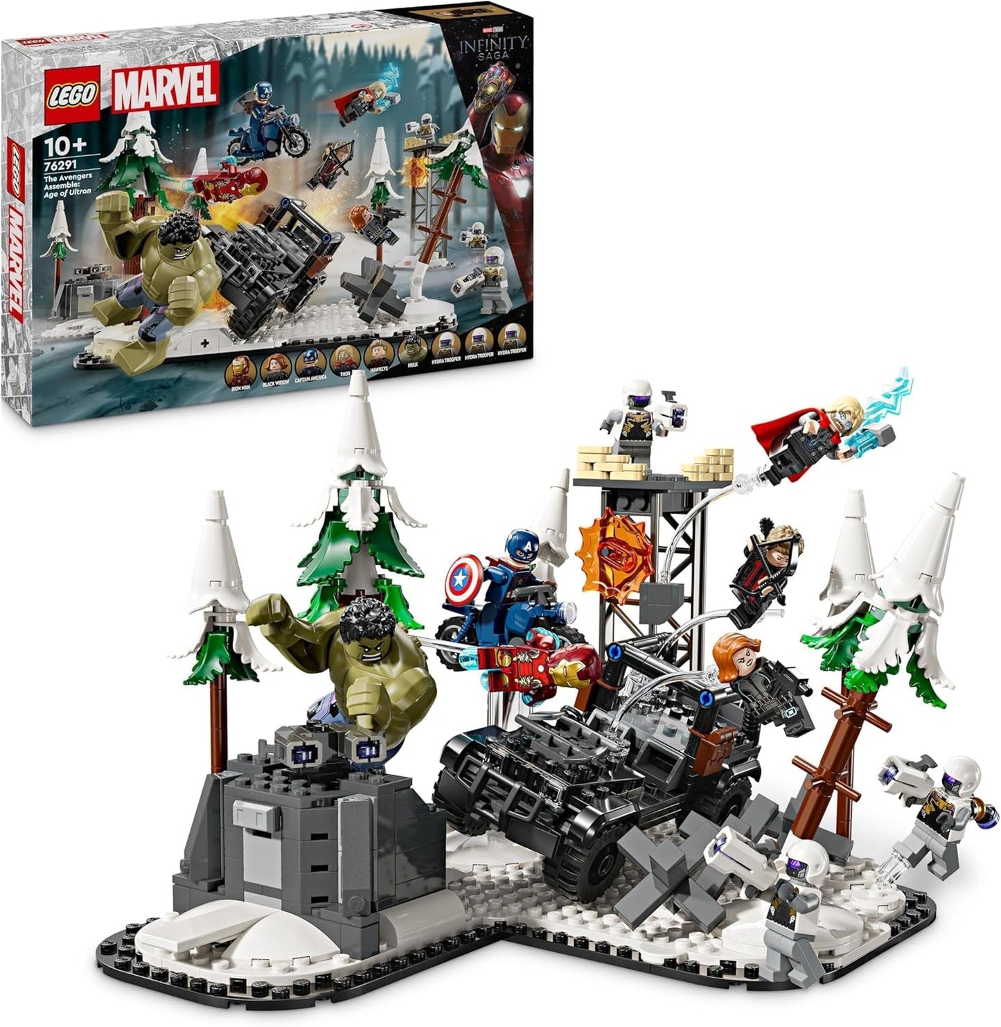 LEGO Marvel Avengers Assemble: Age of Ultron bouw- en speelset met 8 superheldenminifiguren van Thor, Hulk en Iron Man Bouwspeelgoed voor jongens en meisjes Avonturenset 76291 Bouwsets Bekijk de LEGO-Store standaardtitel