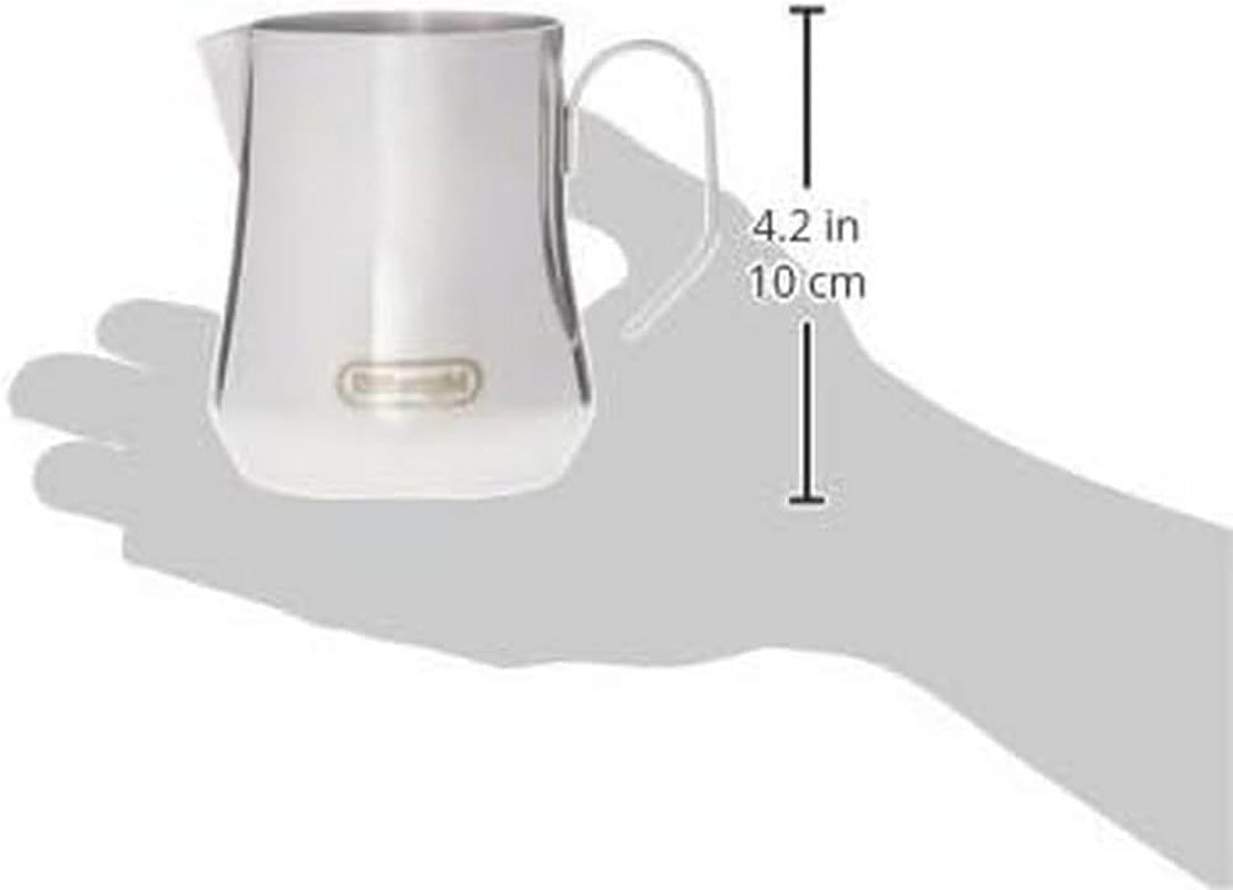 De'Longhi Melkkan DLSC060, melkkan voor handmatig opschuimen, ergonomische handgreep, inhoud 350 ml, roestvrij staal